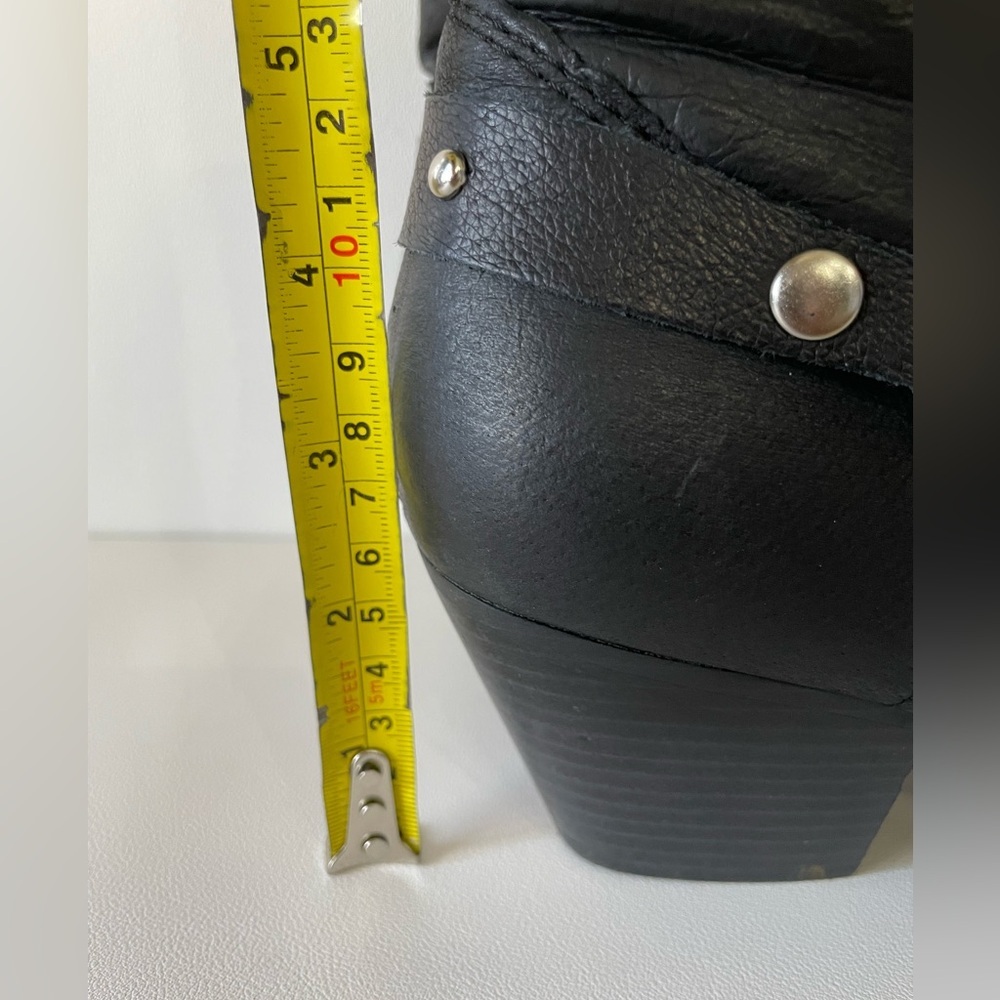 Dingo Black Leather Western Boots Women sz 10M Silver Bling  Y2K Cowboy - Picture 10 of 11